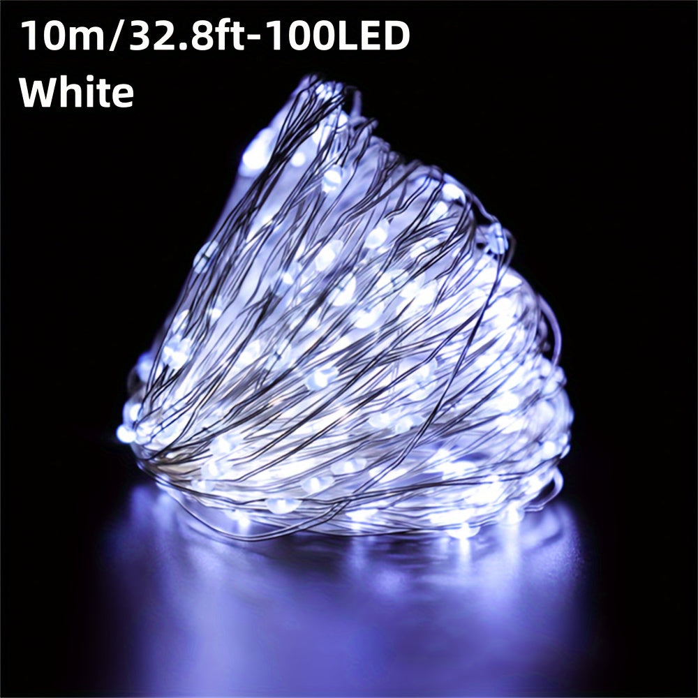 1pc, LED USB Fairy Lights, USB Powered Copper Wire Garland String Lights for Home Wall Room Holiday Party Wedding Festival Indoor Bedroom Table Ramadan Halloween Christmas Decoration, Best for Christmas