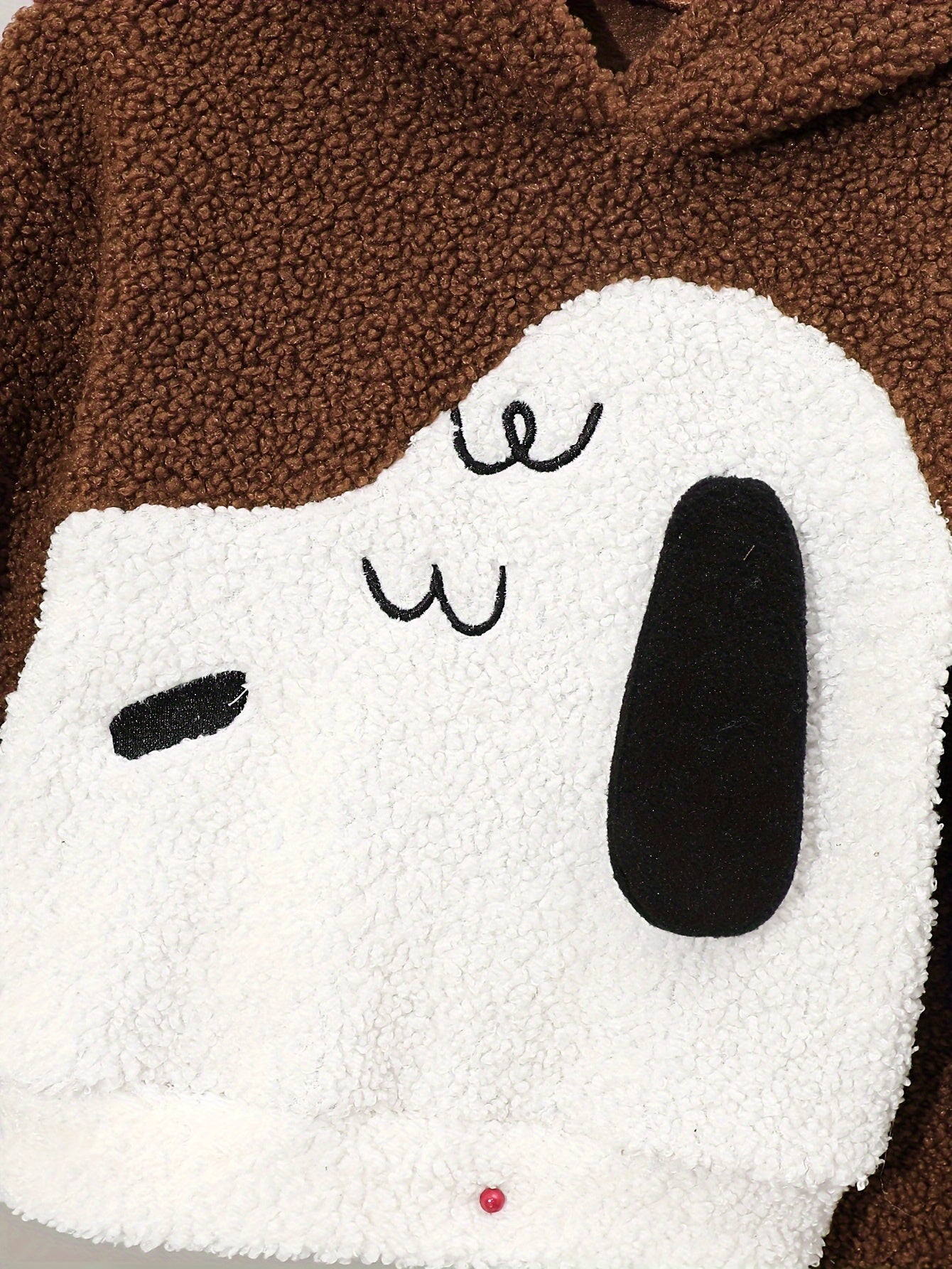 Boys' Fashion Plus Velvet Thickened Double-sided Velvet Warm Embroidered Cute Suit, Perfect for Outdoor