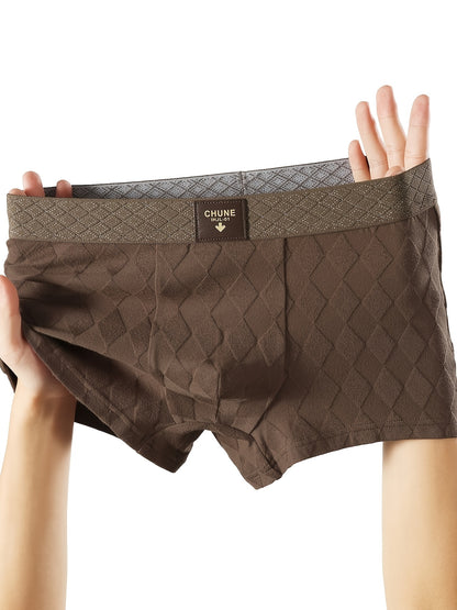 Men's Cotton Stretch Briefs Set with Letter Waistband - Soft & Breatha