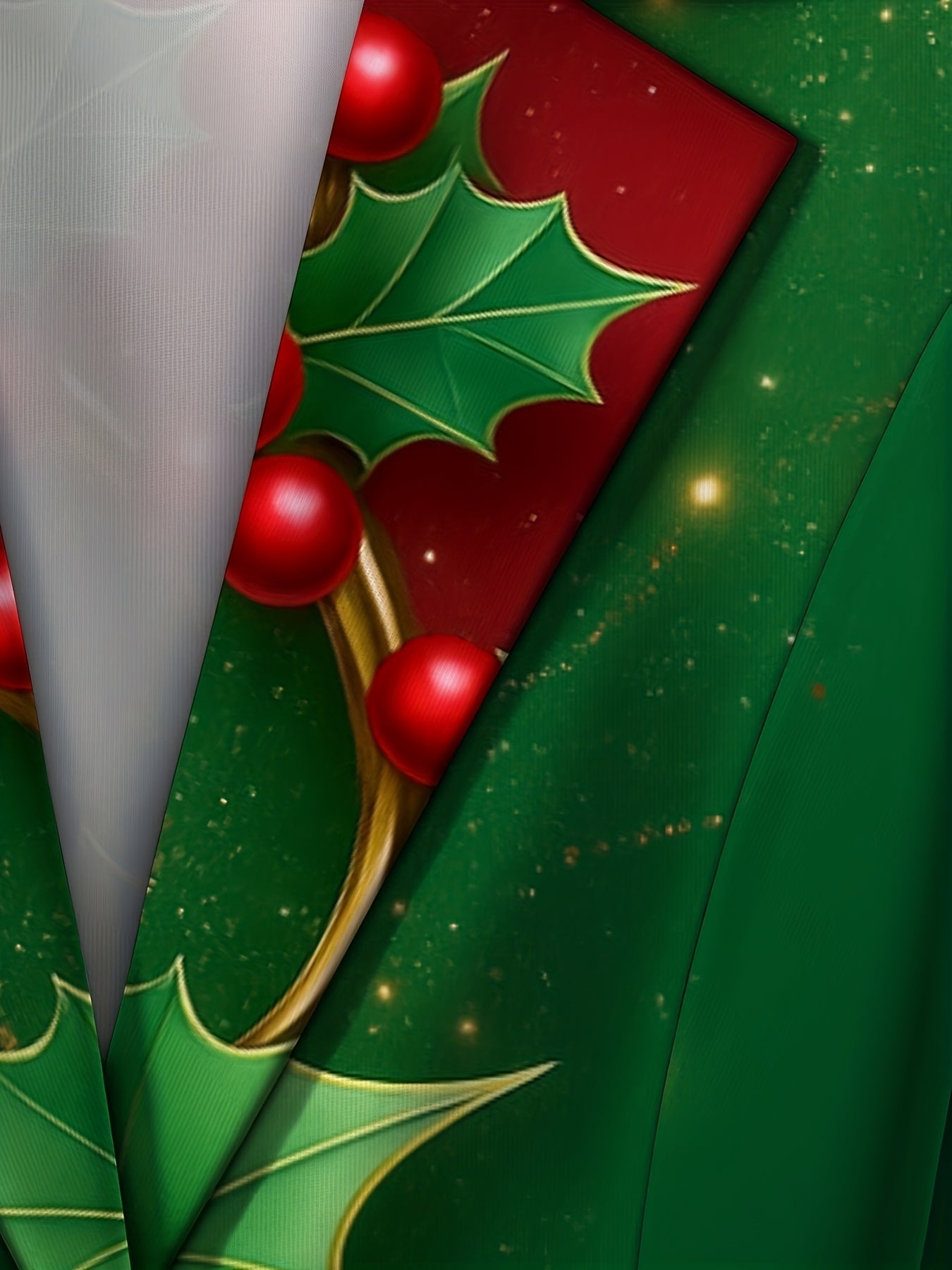 Կանացի էլեգանտ կարմիր/կանաչ Հոլի Բերրի բաճկոն և սպիտակ տաբատ կոստյում - X-Line կարված բլեյզեր օձիքով, -Tone կոճակներ, -անվճար ձմեռային վերարկու հարսանիքների, երեկույթների համար - Լվացքի մեքենայով լվացվող աշնանային ձմեռային հանդերձանք