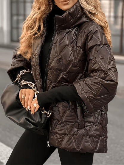 Women's Casual Long Sleeve Polyester Jacket