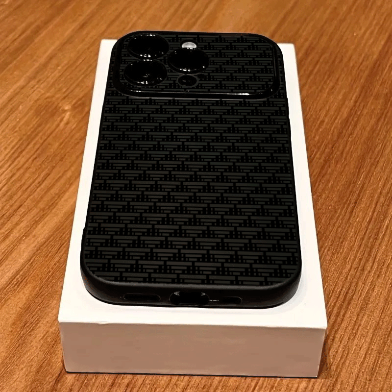 TPU Shockproof Phone Case with Monochrome Abstract Grid Pattern