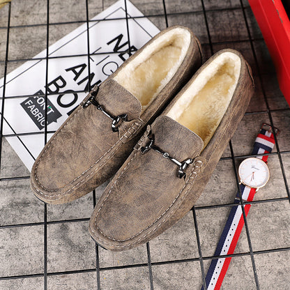 Men's Slip-On Business Casual Fleece-Lined Driving Shoes