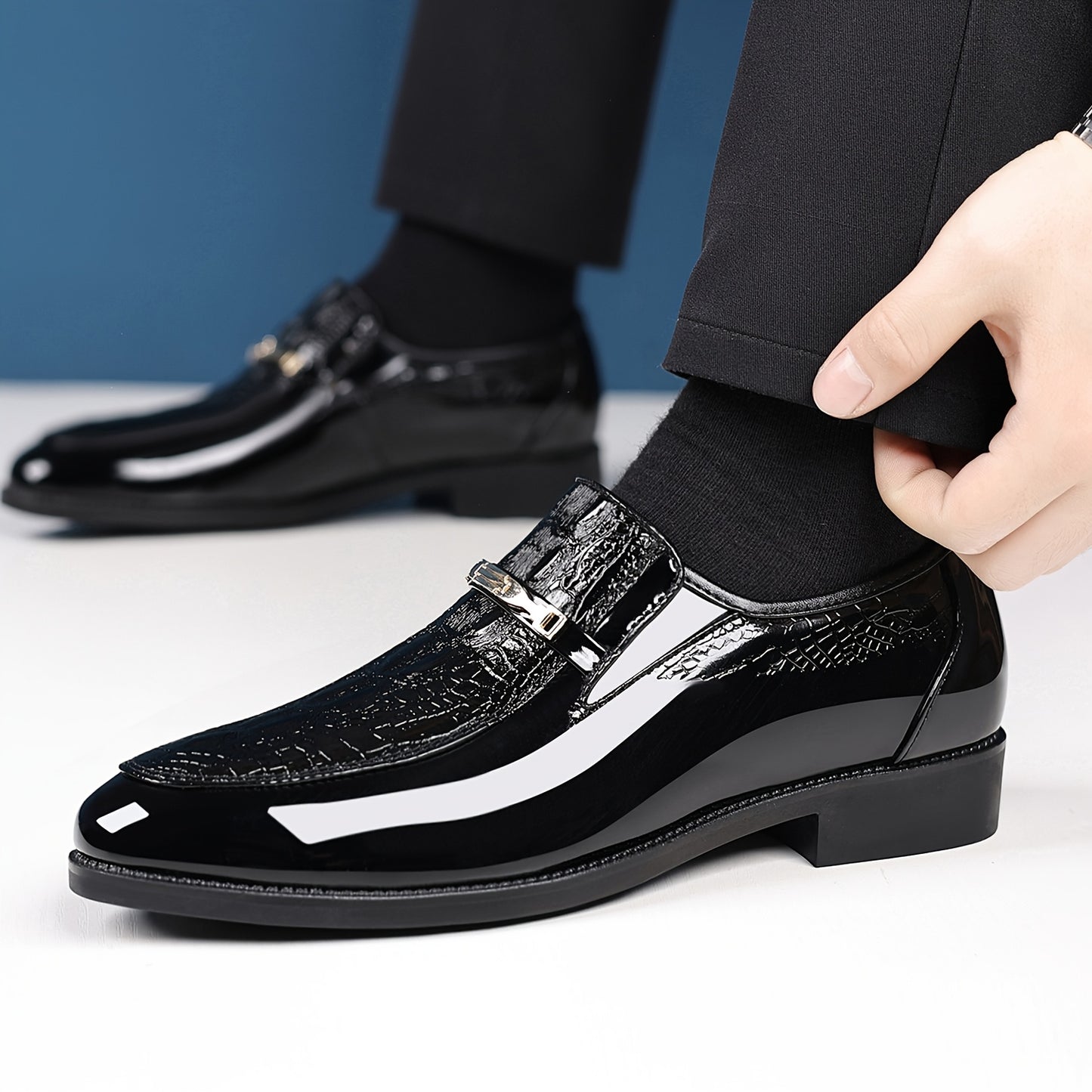 Men's Casual Loafers Dress Shoes Animal Print Slip-On