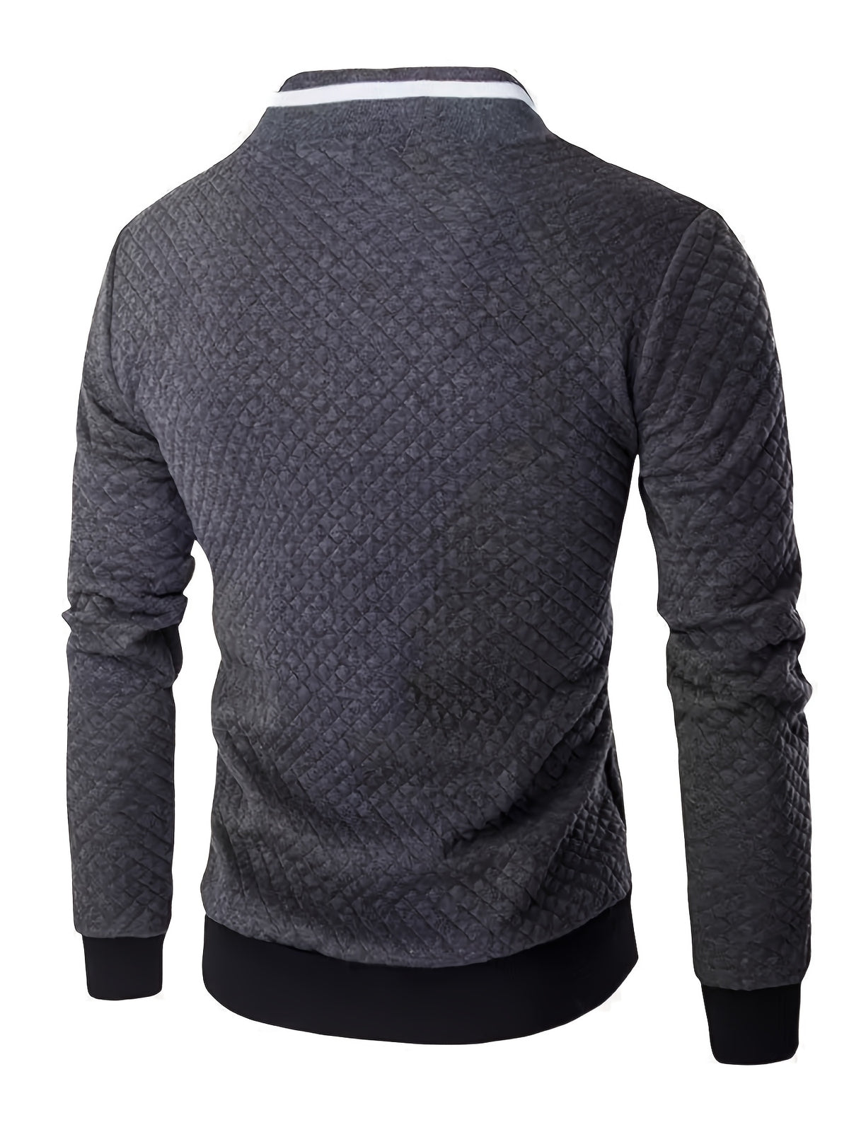Men's Quilted Baseball Jacket with Stand Collar for Spring/Fall