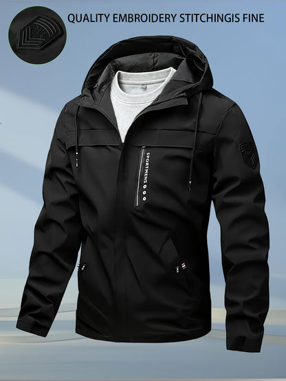 Men's Softshell Hooded Jacket for Outdoor Hiking and Camping