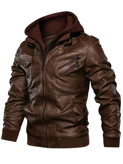 Men's Casual Hooded Softshell Jacket for Fall/Winter