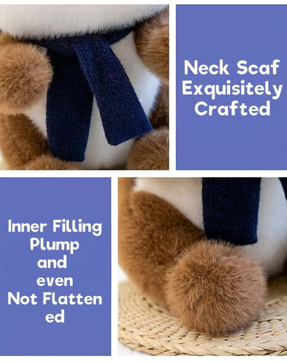 Սիրուն բերետ՝ կուղբաձև փափուկ խաղալիք | Փափուկ խաղալիք տիկնիկ շարֆով, սիրուն կուղբաձև փափուկ խաղալիք ծննդյան նվեր աղջիկների և երեխաների համար, պոլիեսթերային մանրաթել և մուգ շագանակագույն