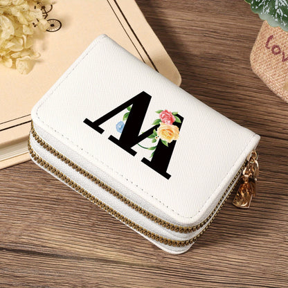 Women's Lightweight Wallet - Compact Zipper Purse with Multiple Card Slots & Coin Pocket, Elegant Monogram Initials, Secure Closure for Everyday, Travel, Gift - Women's Credit Card Organizer, Everyday Carry Purse, Stylish Ini