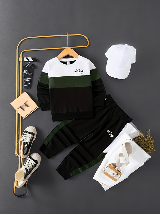 Boys Casual 2-Piece Polyester Suit Spring & Fall Outfit