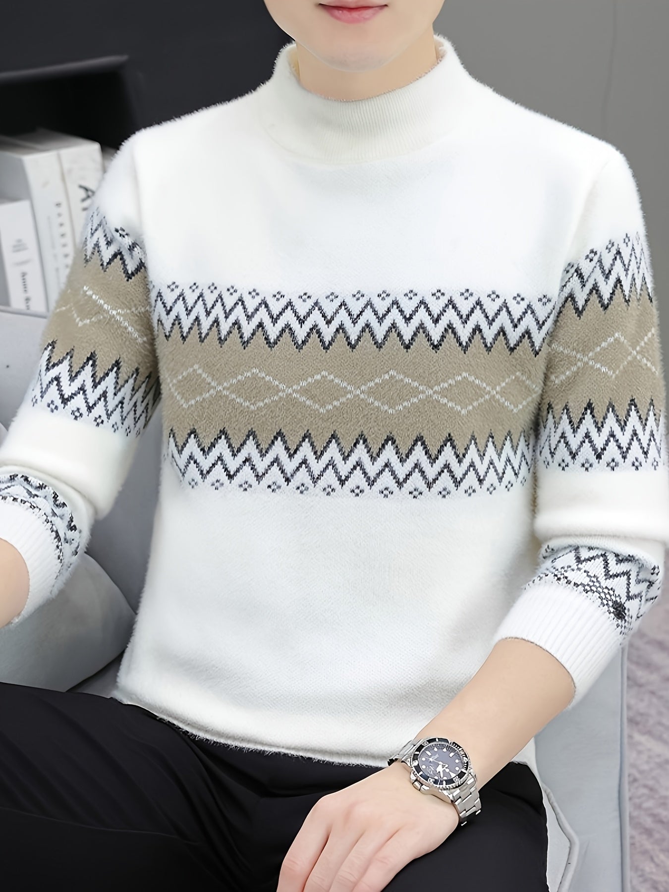 Աշնանային և ձմեռային նորաձև արհեստական ​​ջրաքիսի մորթուց սվիտեր, հաստացված հիմնական շերտի վերնաշապիկ - Բազմակողմանի տաք, առօրյա, նորաձև տրիկոտաժե հագուստ 90081