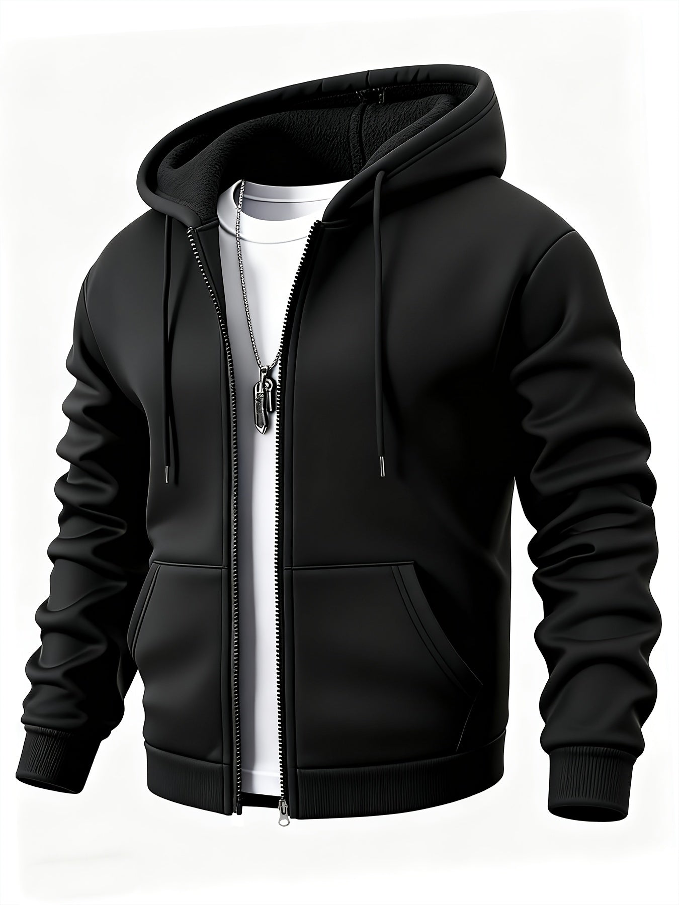 Men's Casual 3-Piece Polyester Sportswear Set with Hoodie
