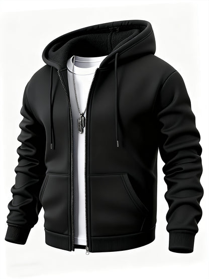 Men's Casual 3-Piece Polyester Sportswear Set with Hoodie