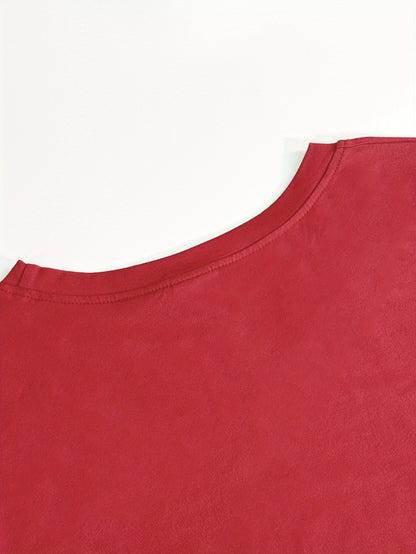 Women'S Christmas Long Sleeve T-Shirt - Santa Claus & Holiday Graphic Tee, Machine Washable Everyday & Party Outfit for Christmas, New Year'S Eve - Non-See-Through Casual Top, Christmas Shirts, Festive Attire, Round Neckline