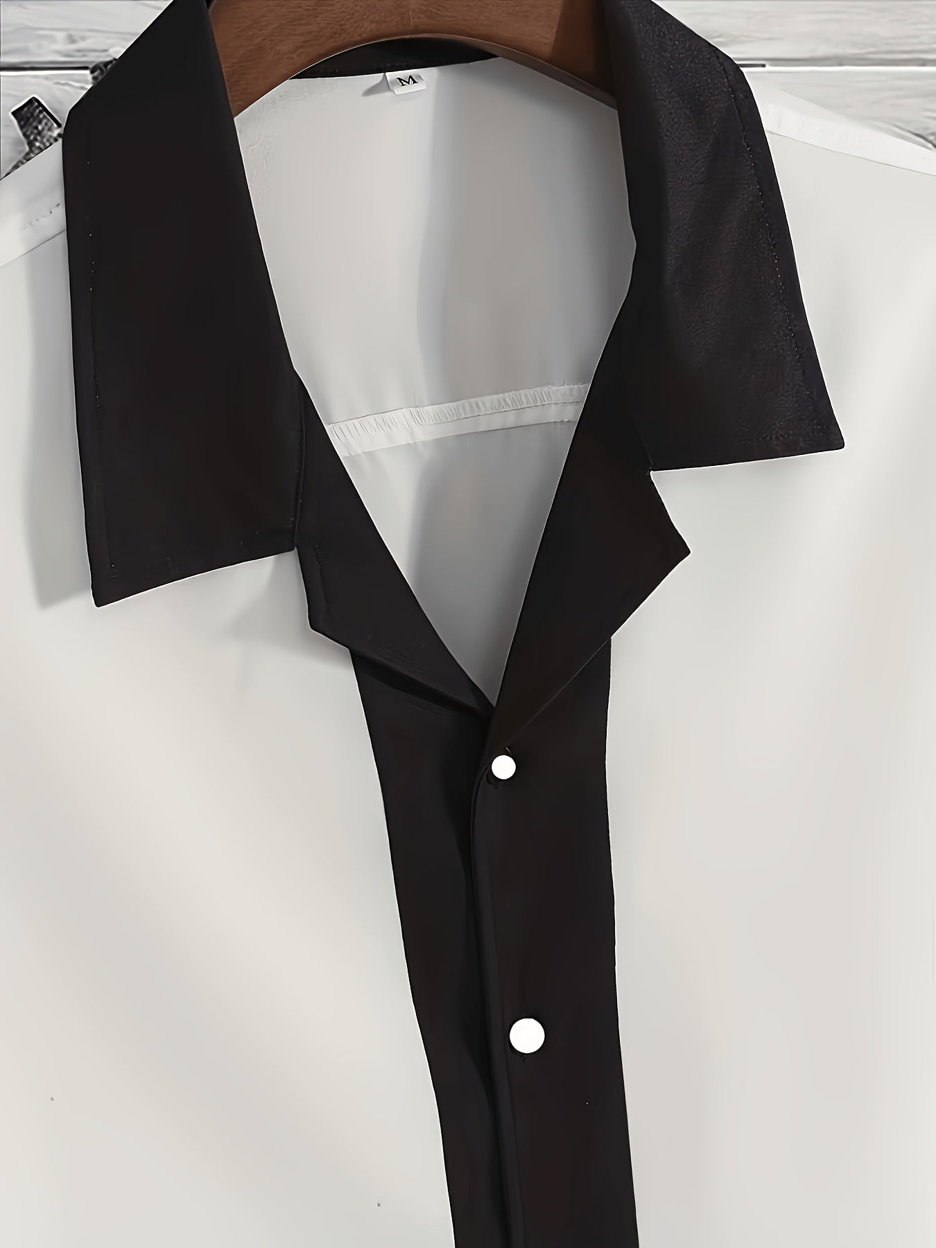 Men's Color Block Cuban Collar Shirt & Drawstring Shorts Set