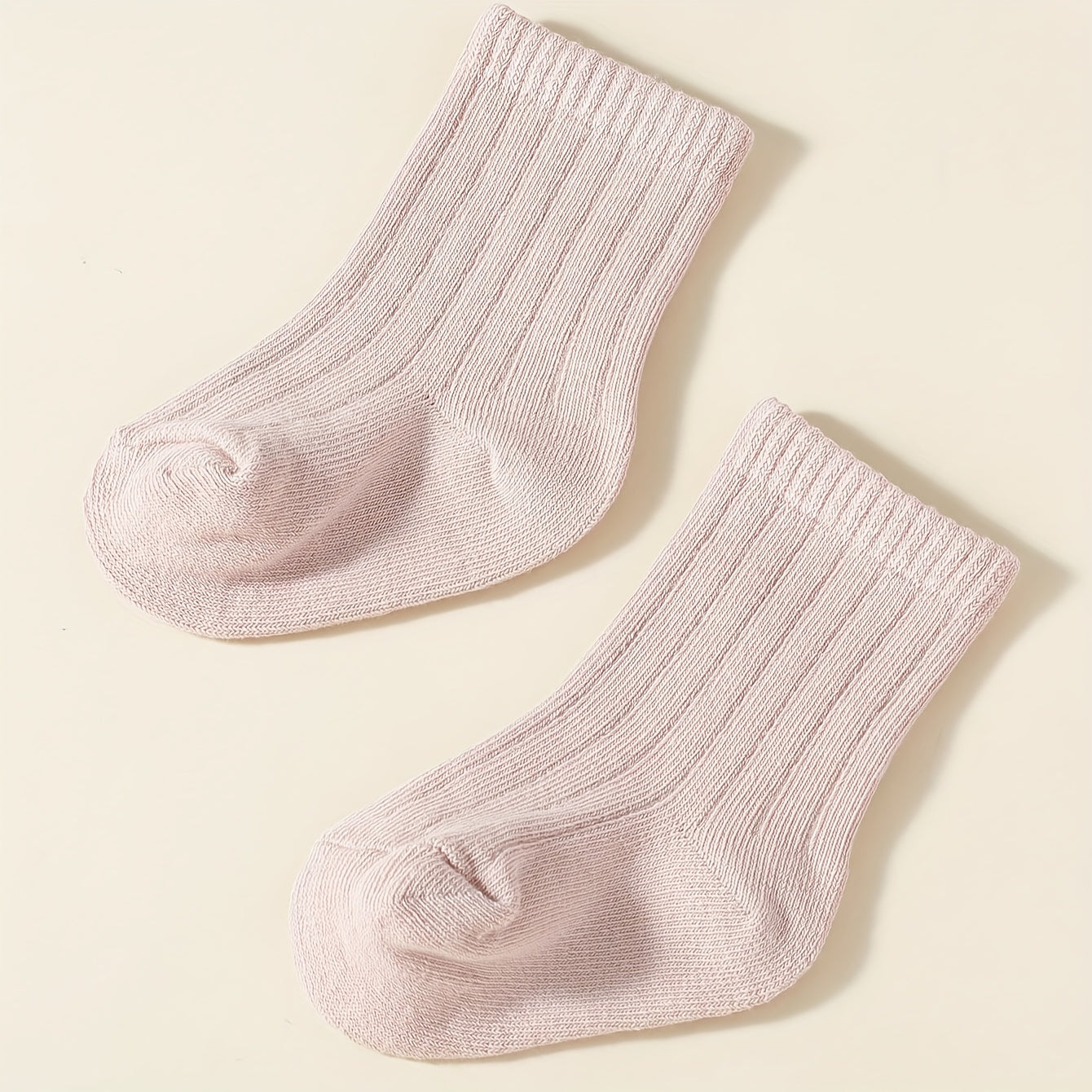 5-Pack Unisex Baby Toddler Mid-Calf Socks, Breathable Polyester Knit, Non-Slip, Hand Wash Only, All-Season Sports Socks
