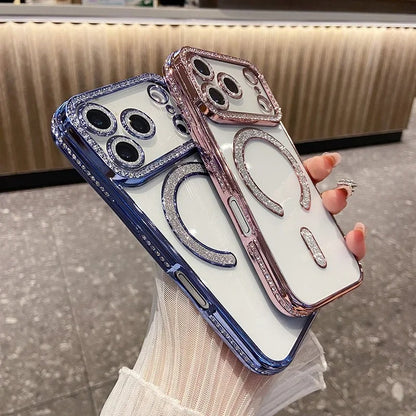 Glitter Transparent Rhinestone Case for iPhone 18 Pro Max