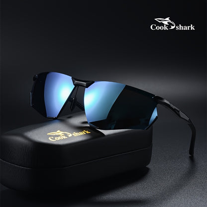 Cookshark Men's Polarized Semi-Rimless Sunglasses for Driving