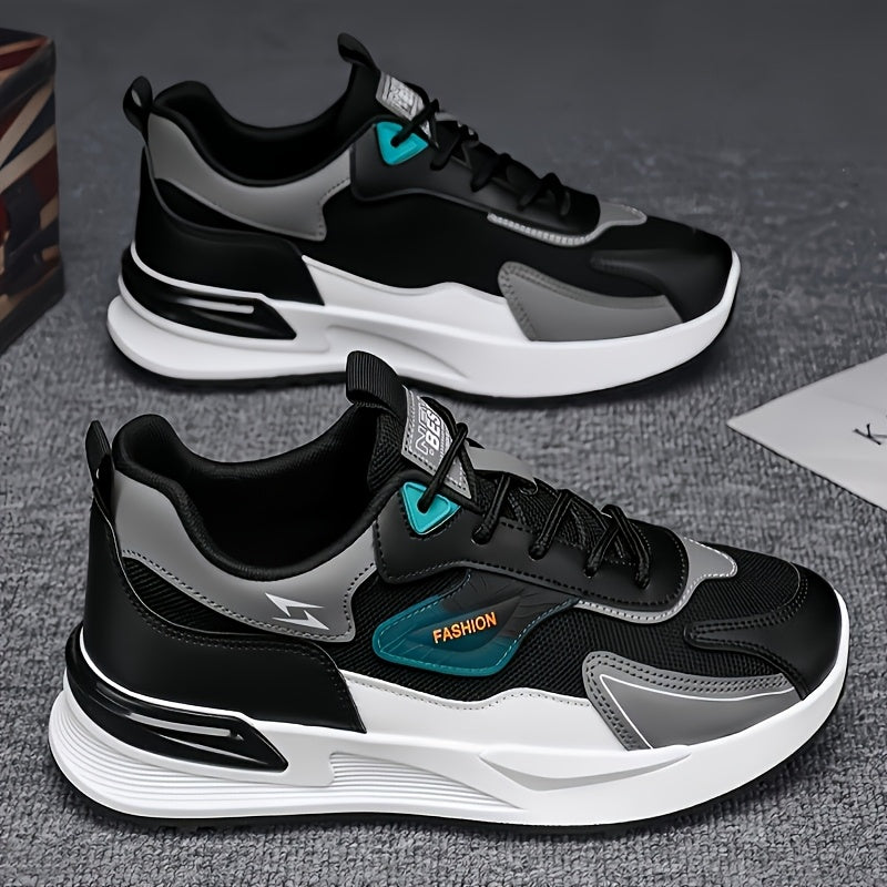 1pc Men'S Cross-Training Shoes | Large Size Casual sneakers for Running and Outdoor Activities, Fashionable, Lightweight, All-Season, Fabric Upper and Sole, PVC Sole, Lace Closure - Warrenxilu - ayq