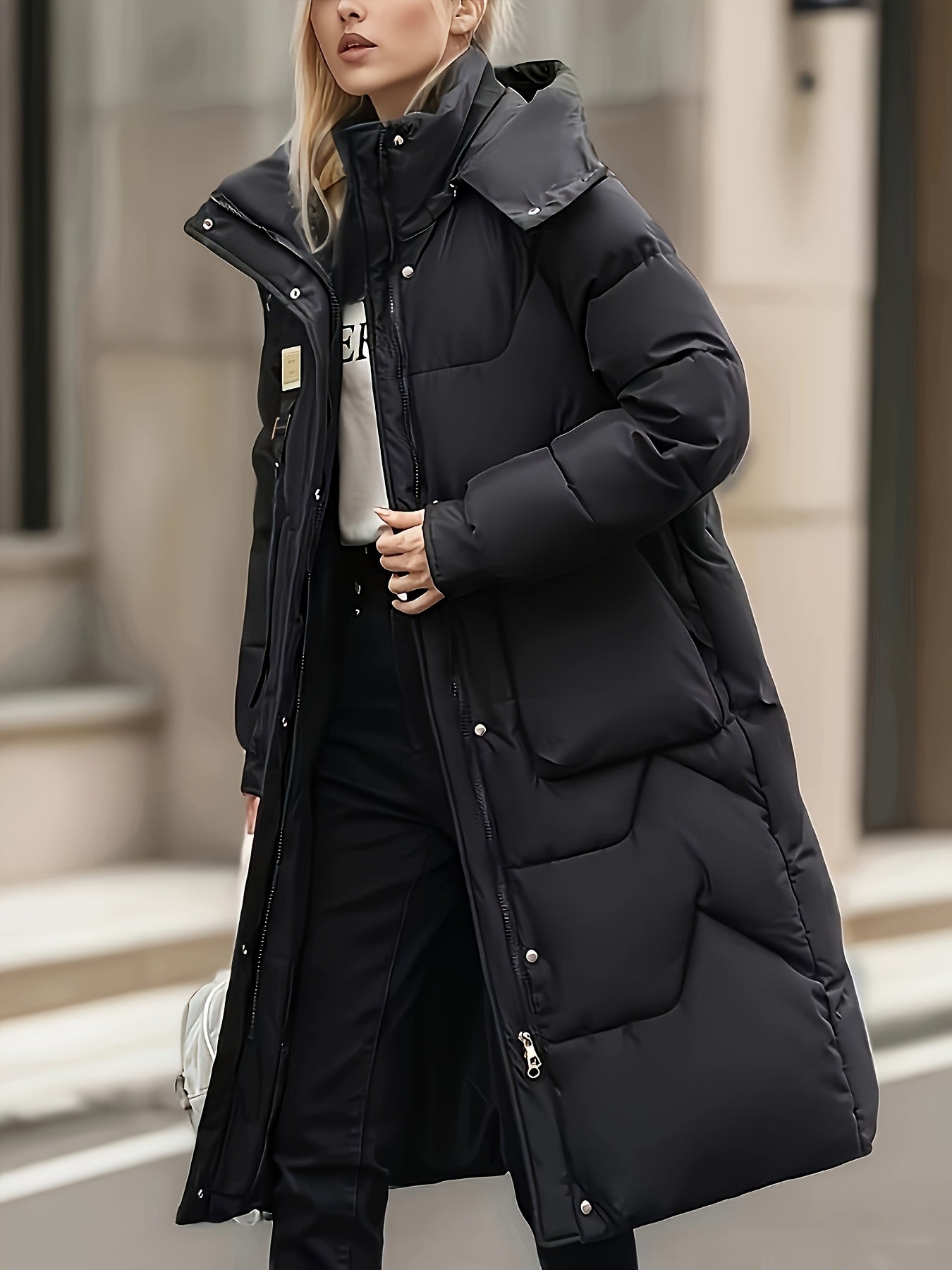 European and American winter thick jacket, new knee length jacket, loose fitting jacket for women