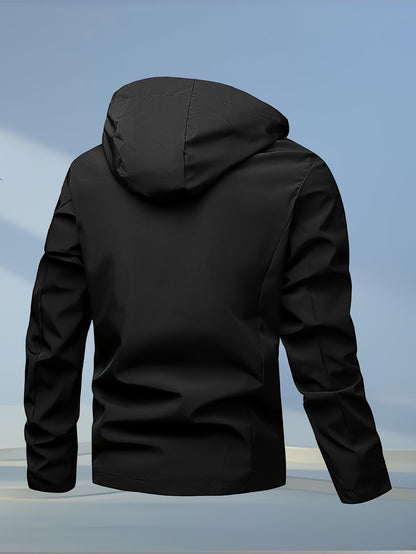 Men's Softshell Hooded Jacket for Outdoor Hiking and Camping