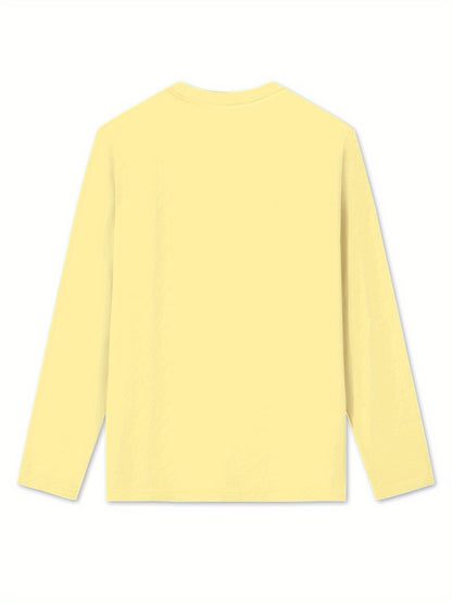 Women'S Christmas Long Sleeve T-Shirt - Santa Claus & Holiday Graphic Tee, Machine Washable Everyday & Party Outfit for Christmas, New Year'S Eve - Non-See-Through Casual Top, Christmas Shirts, Festive Attire, Round Neckline