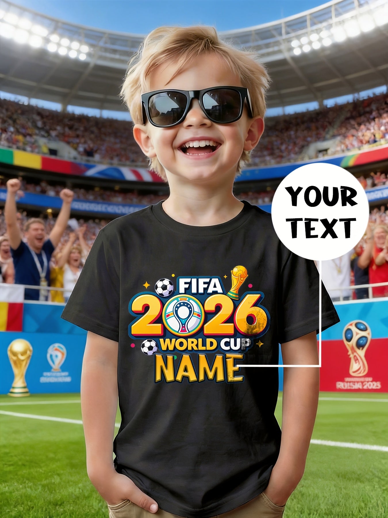Boys 2026 World Cup Mesh T-Shirt Casual Summer Top