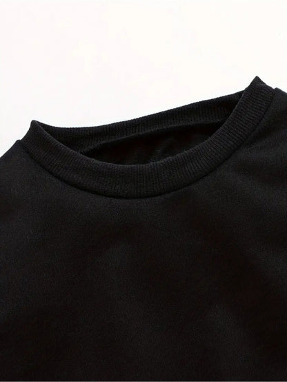 Տղաների նորաձև երկարաթև, կլոր վզնոցով սվիտեր՝ Սուրբ Ծննդյան նախշերով և տառերի տպագրությամբ, գարնանային, աշնանային, ձմեռային առօրյա փողոցային ոճով, պոլիեսթերից