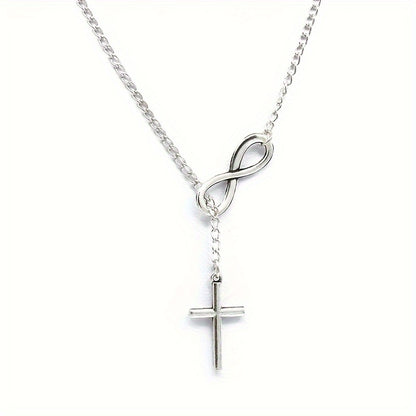 Մինիմալիստական ​​Lucky 8 նիշանոց Cross Short Necklace Jewelry