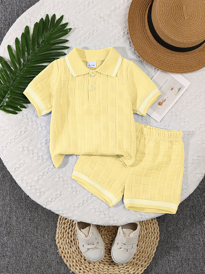 Baby Boy Summer Polo Collar Top & Pants Casual Set