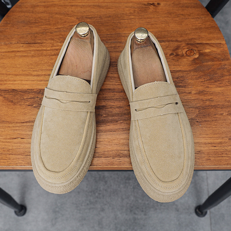Unisex Streamlined Cushioned PU Loafers with Cloud Pattern