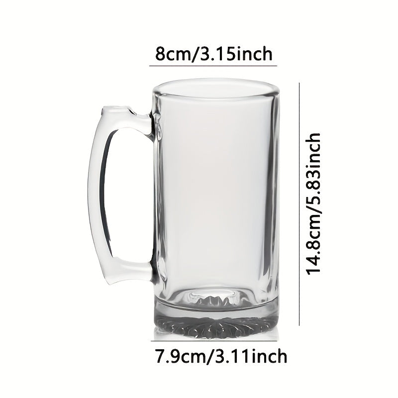 Extra Large Glass Beer Mug with Football Design and Handle
