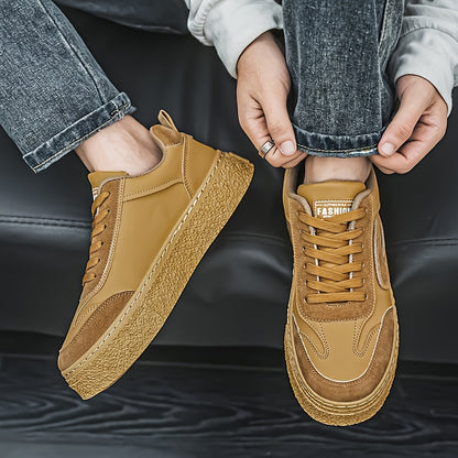 Men's Fashion Sneakers - Casual Lace-Up, All-Season Grip Shoes with Durable PU & EVA Material, Movement Style, Leisure Style, Four Seasons