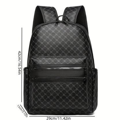 Men's Professional Laptop Backpack - Large Capacity Business Travel Backpack with 39.62cm Laptop Compartment, Multiple Zippered Pockets - Durable Backpack for Work, School, College - Elegant Brown Accent Design - Compatible w