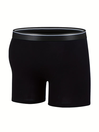 Men's 4-Pack Cotton Stretch Trunk Underwear with Wide Elastic Band