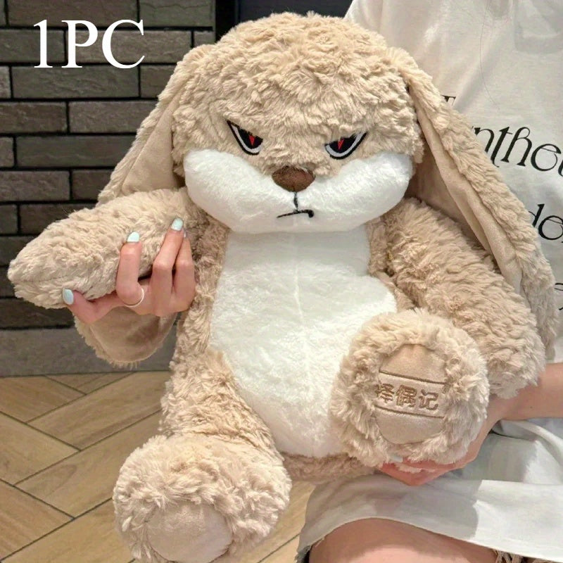 1pc Angry Rabbit Plush Toy | Cute Kawaii Stuffed Soft Toys, Polyester, Ideal Birthday Gift for Children