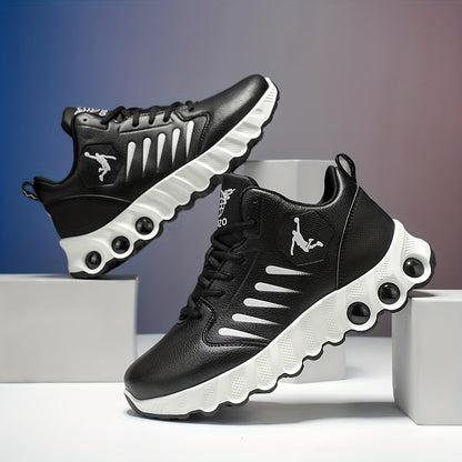 Men's All-Season Basketball Sneakers with Non-Slip Rubber Sole & All-Terrain Grip - Low-Top Lace-Up Shoes for Court, Casual Wear - Durable Synthetic & Cushioned (Year-Round) - ayq