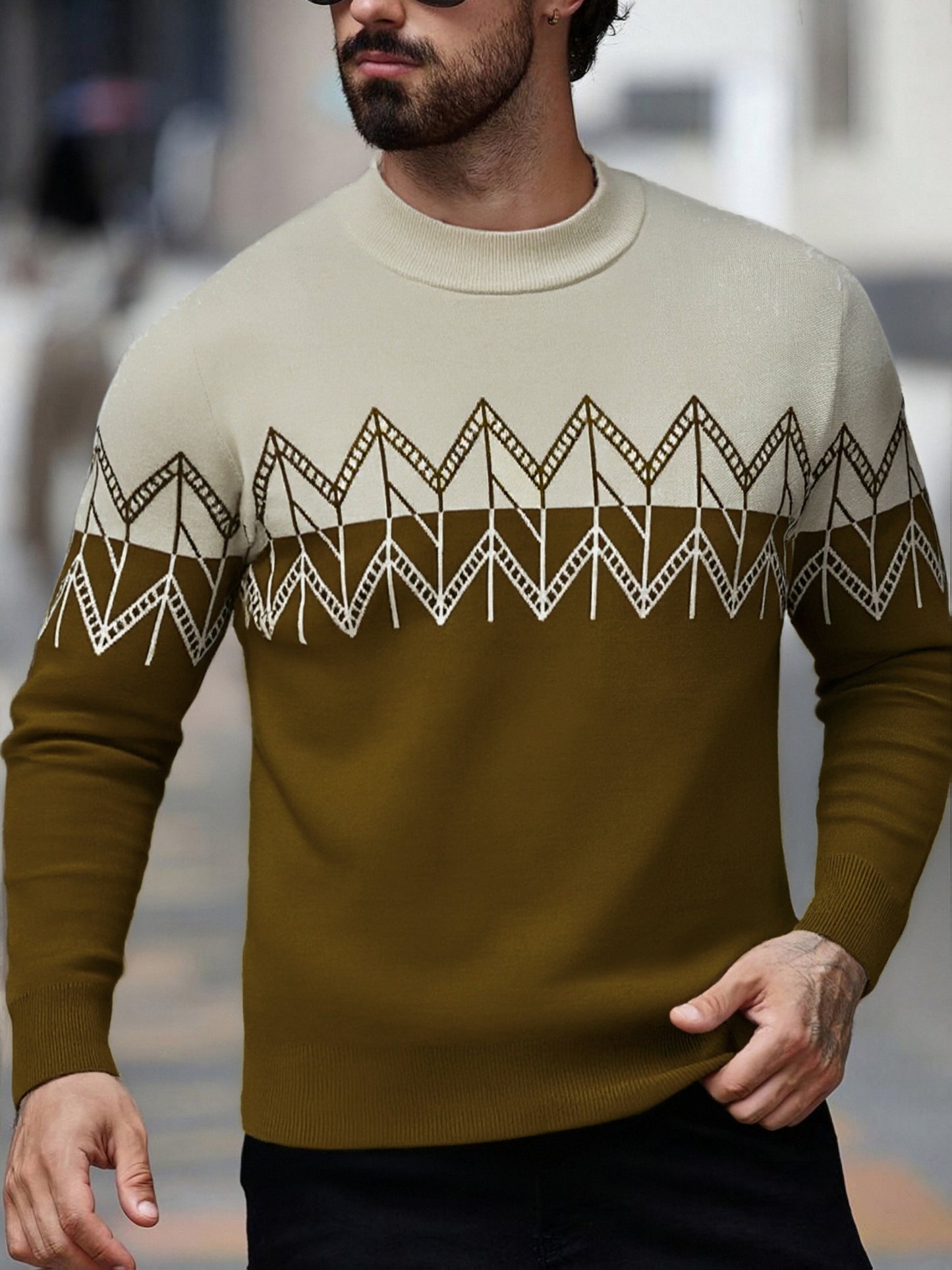Men's Autumn/Winter Sweater, Men's Pullover Knit Sweater, Men's Winter Long Sleeve Sweater, Men's Winter Clothing, Men's Sweater, Christmas Sweater, Men's Christmas Sweater, Winter Men's Apparel, New Year's Apparel, Men's Aut