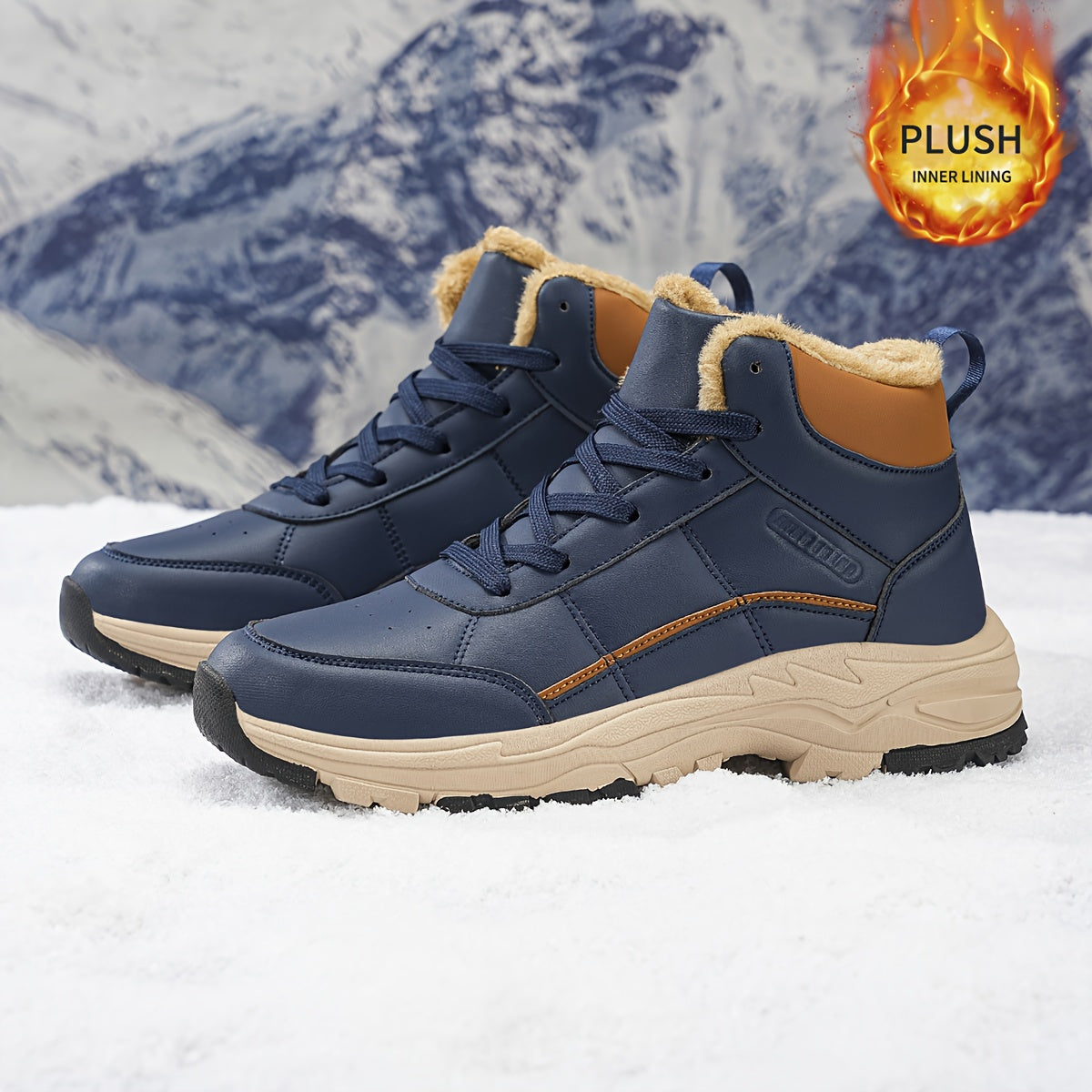 's/Unisex Heavy-Duty Winter/Outdoor/All-Terrain Large Size (Wide Width Available) High-Top All-Terrain Traction Tires, & /TPR Sole, Lace-Up Hiking Boots for Ice, Snow, Mud, Grass - Warm, Casual/Daily Wear (No