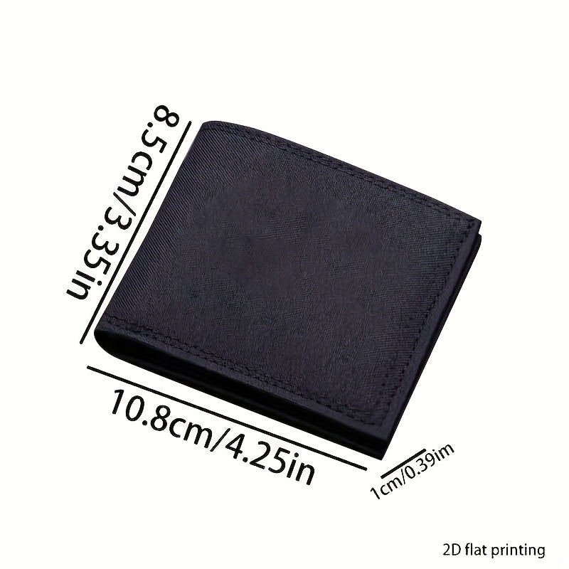 26 Letter Print Canvas Short Wallet - Open Bifold Wallet for Business and Casual Use, Perfect Gift for Men, Casual Wallet | Men's Wallet | Canvas Material