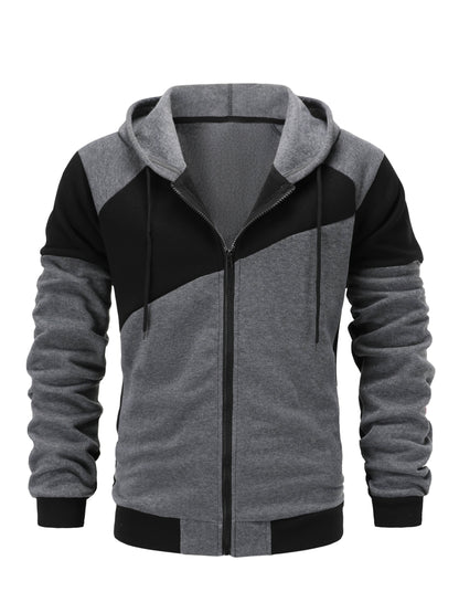 New Autumn and Winter Men's Zipper Design Hoodie Suit Fleece Hoodie Men's Casual Sports Suit