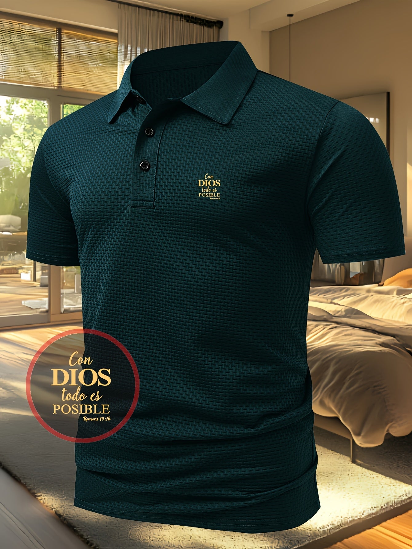 G884-DIOS Men's Short Sleeve Casual Summer Printed T-Shirt - Fashionable and Versatile Top, Geometric Design, Lightweight Golf Shirt - ayq