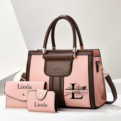 Vintage Red 3-Piece Mother-Daughter Bag Set with Custom Name