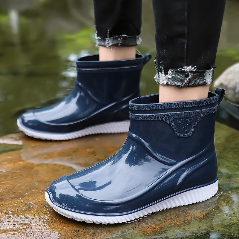 Men's Lightweight Slip-On Waterproof Outdoor Boots - All-Season PU