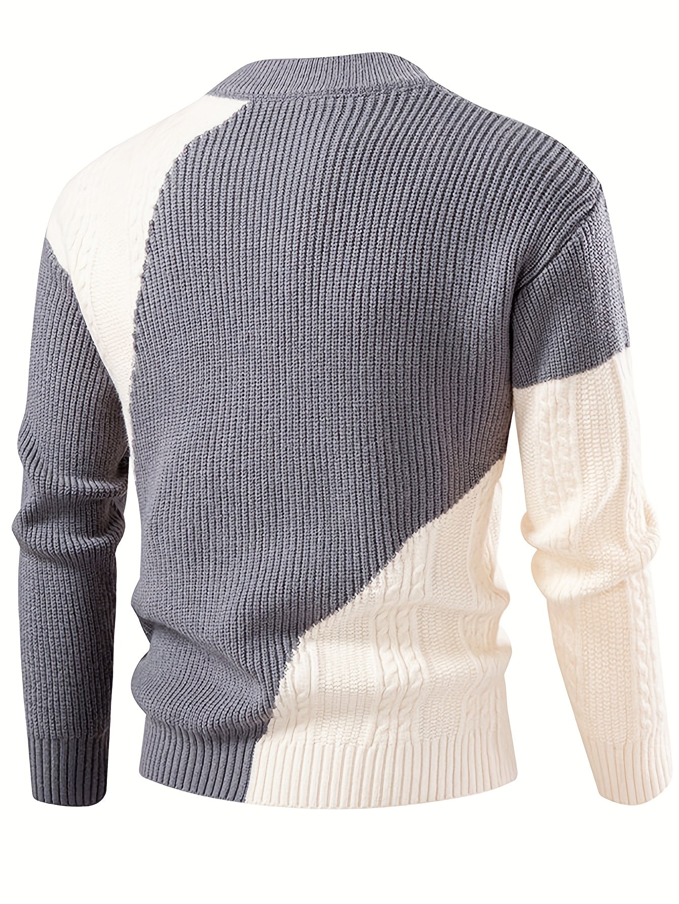 Նոր աշուն-ձմեռ կլոր վզով տղամարդու սվիտեր, նորաձև, առօրյա, նորաձև, պատչվորք տրիկոտաժ, տաք, հաստ, նորաձև, ազատ վերնաշապիկ