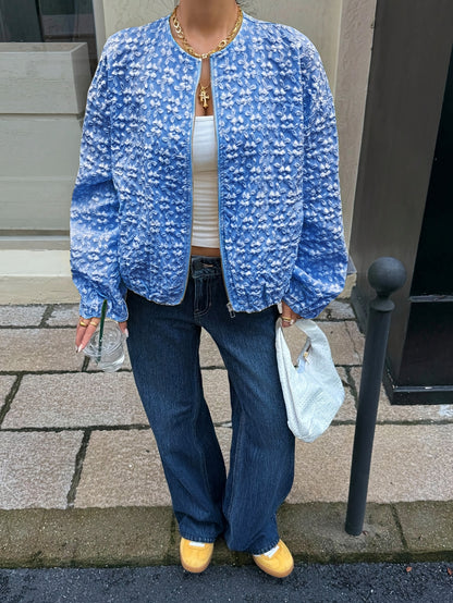 Միագույն կայծակաճարմանդով առօրյա բաճկոն