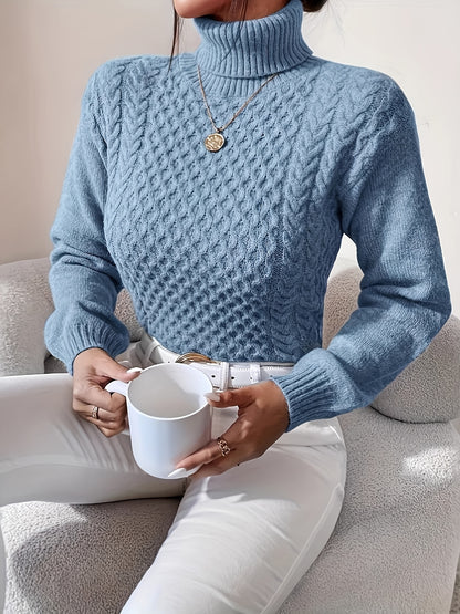 Women's High Neck Twisted Sweater