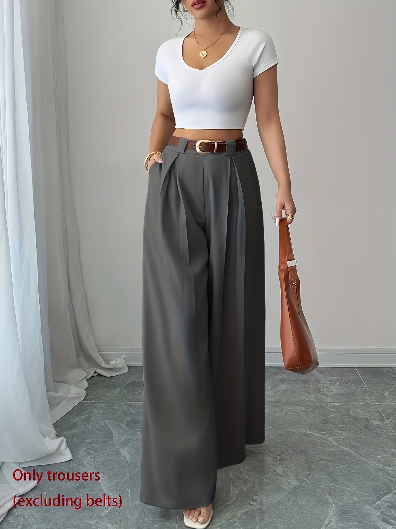 High-Waisted Wide Leg Culotte Pants for Elegant Daily Wear