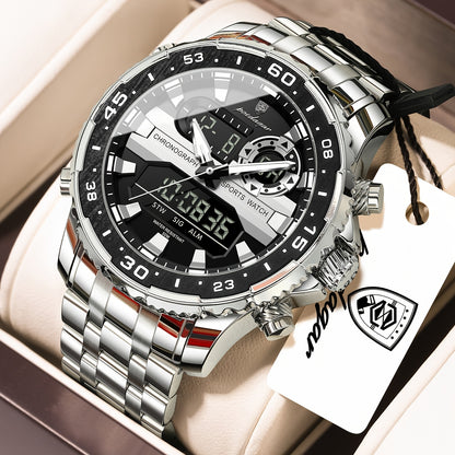 Men's Streetwear Digital Watch with Luminous Dual Display