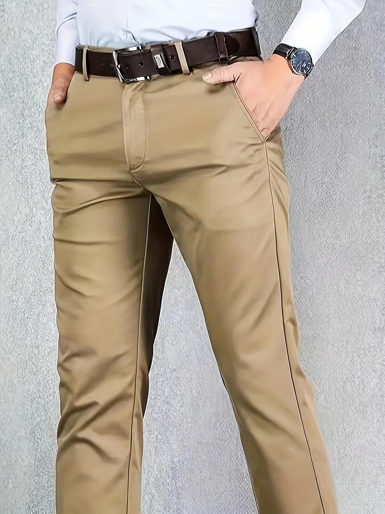 New Casual Formal Pants for Men in Four Seasons, Featuring a Business Style with Trendy Long Trousers. Fashionable And Versatile Men'S Elastic Dress Pants with a Comfortable Classic Design for Casual Wear.